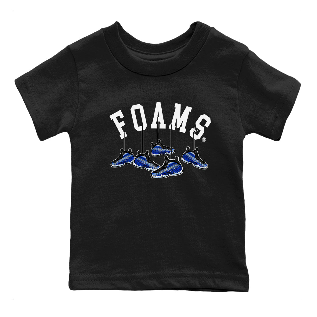Air Foamposite One Royal shirts to match jordans Hanging Sneakers sneaker match tees Foams One Royal match shoes to clothes SNRT Sneaker Tees Youth Baby Black 2 tee