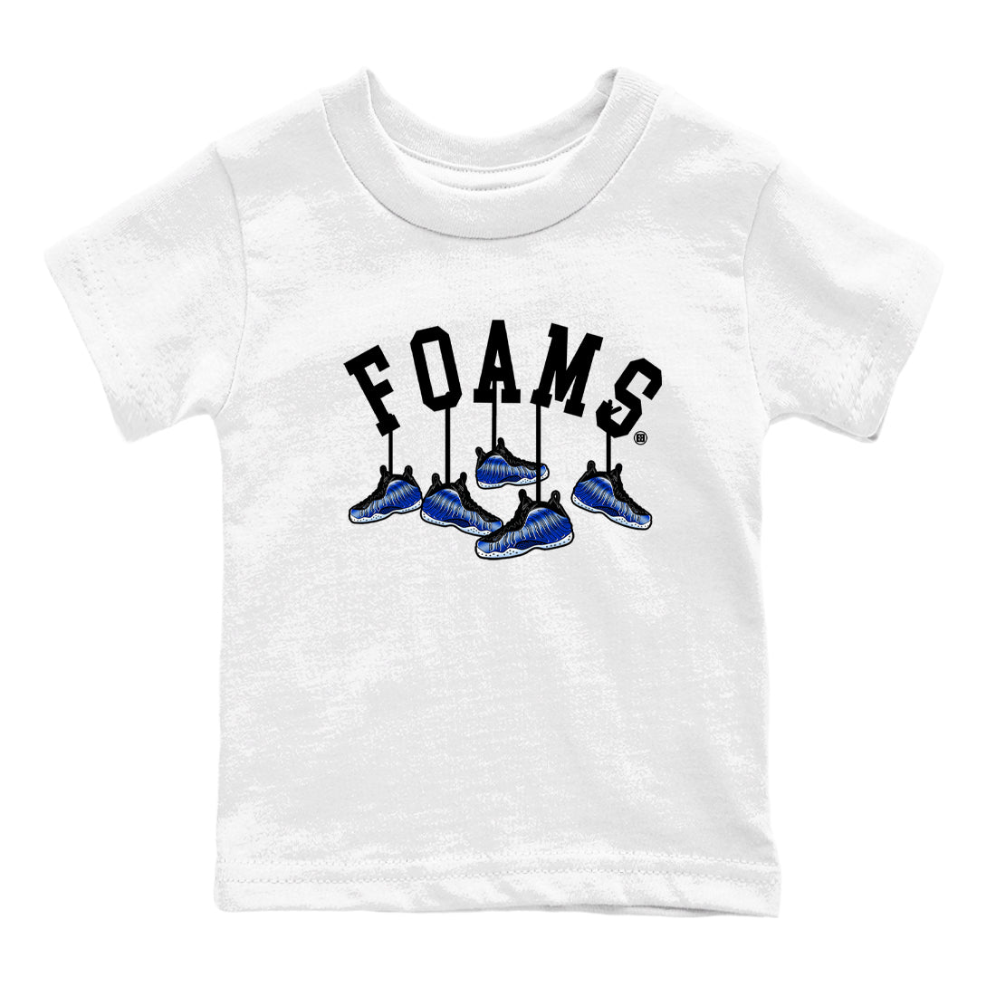 Air Foamposite One Royal shirts to match jordans Hanging Sneakers sneaker match tees Foams One Royal match shoes to clothes SNRT Sneaker Tees Youth Baby White 2 tee