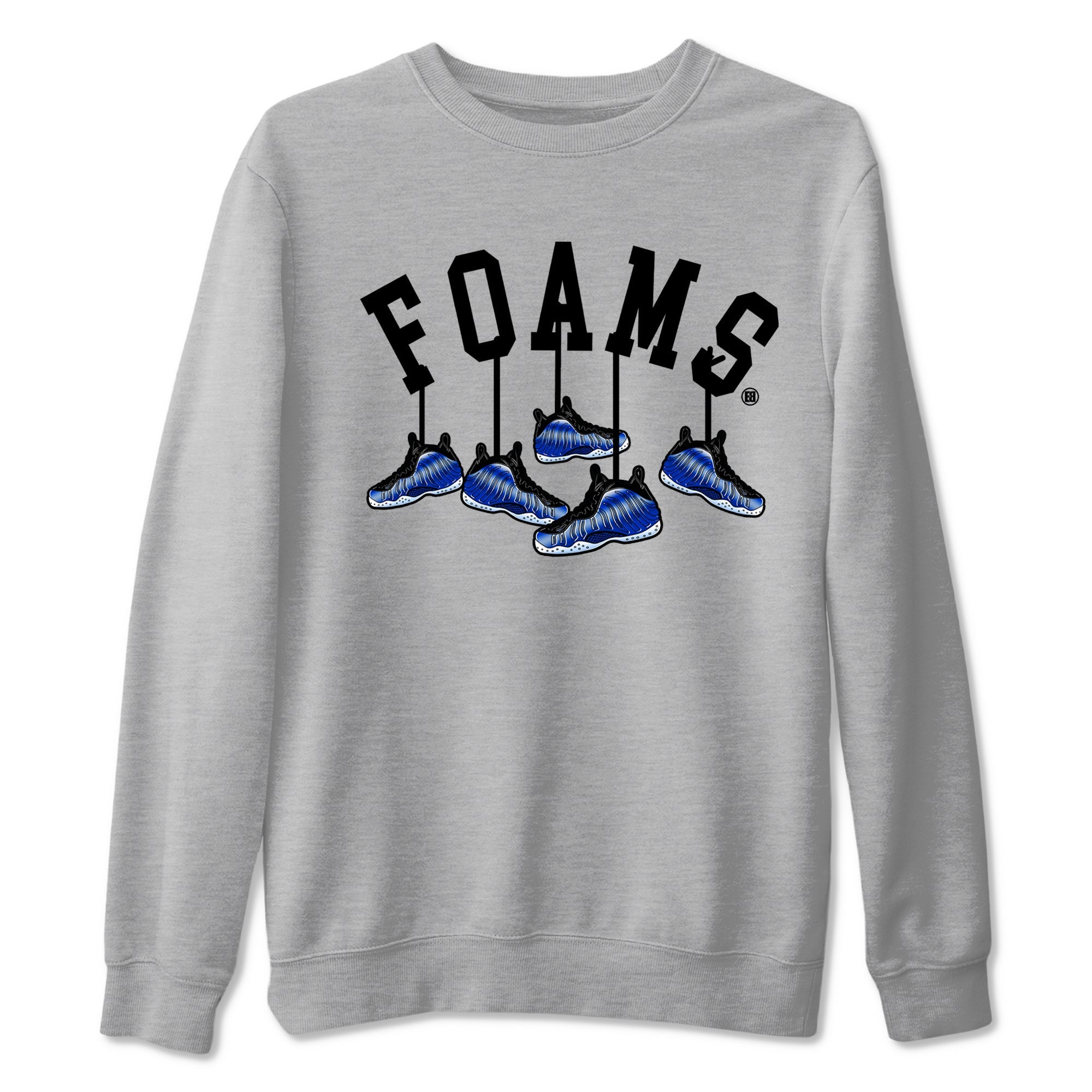Air Foamposite One Royal shirts to match jordans Hanging Sneakers sneaker match tees Foams One Royal match shoes to clothes SNRT Sneaker Tees unisex cotton Heather Grey 2 shirts