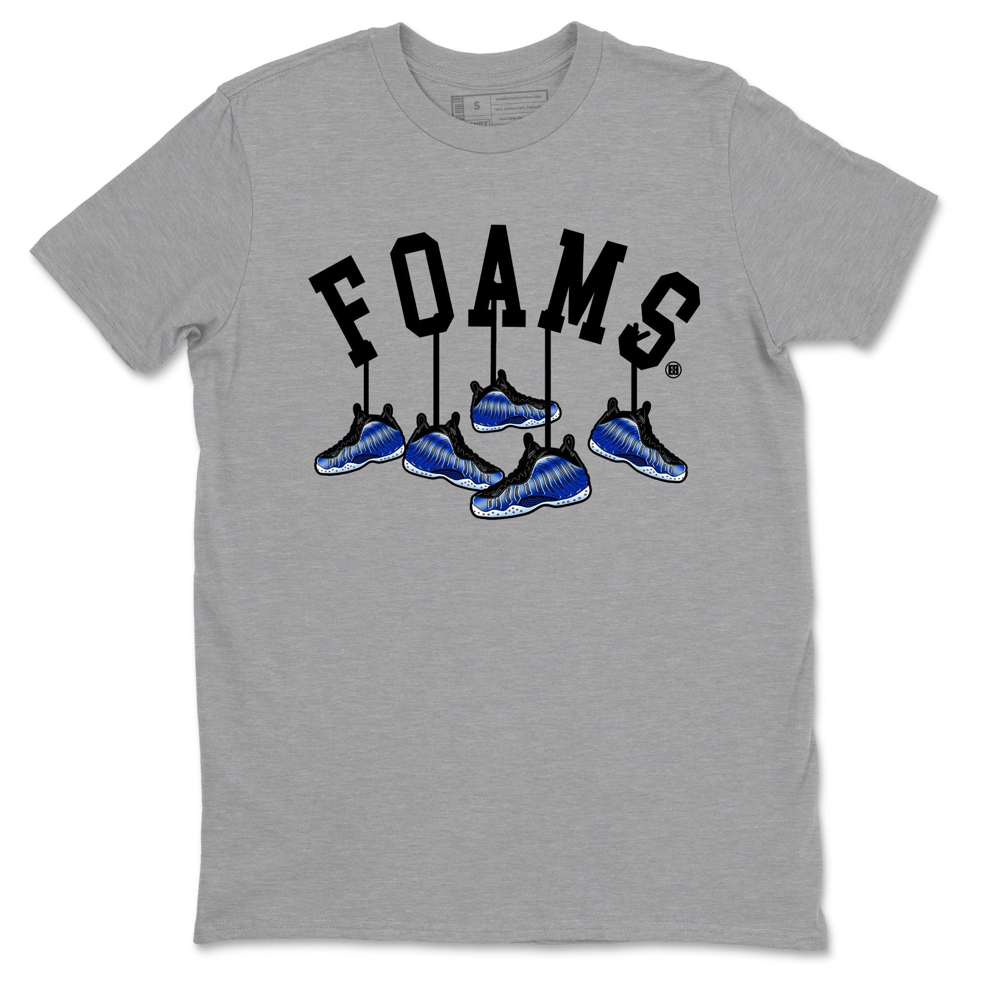 Air Foamposite One Royal shirts to match jordans Hanging Sneakers sneaker match tees Foams One Royal match shoes to clothes SNRT Sneaker Tees unisex cotton Heather Grey 2 shirts