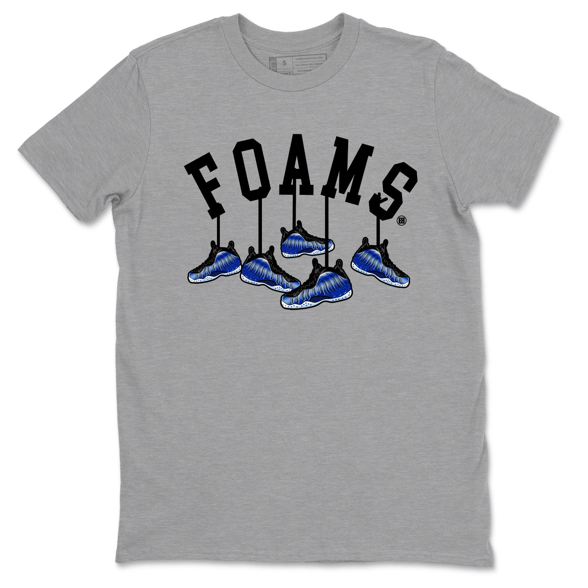 Air Foamposite One Royal shirts to match jordans Hanging Sneakers sneaker match tees Foams One Royal match shoes to clothes SNRT Sneaker Tees unisex cotton Heather Grey 2 shirts