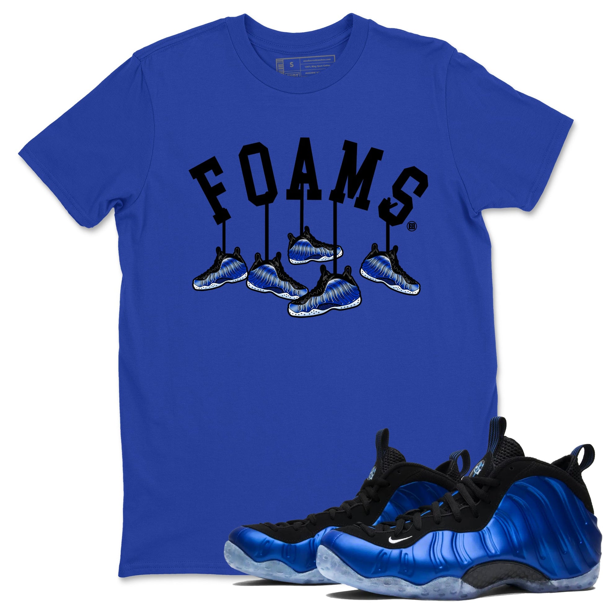 Air Foamposite One Royal shirts to match jordans Hanging Sneakers sneaker match tees Foams One Royal match shoes to clothes SNRT Sneaker Tees unisex cotton Royal Blue 1 shirts