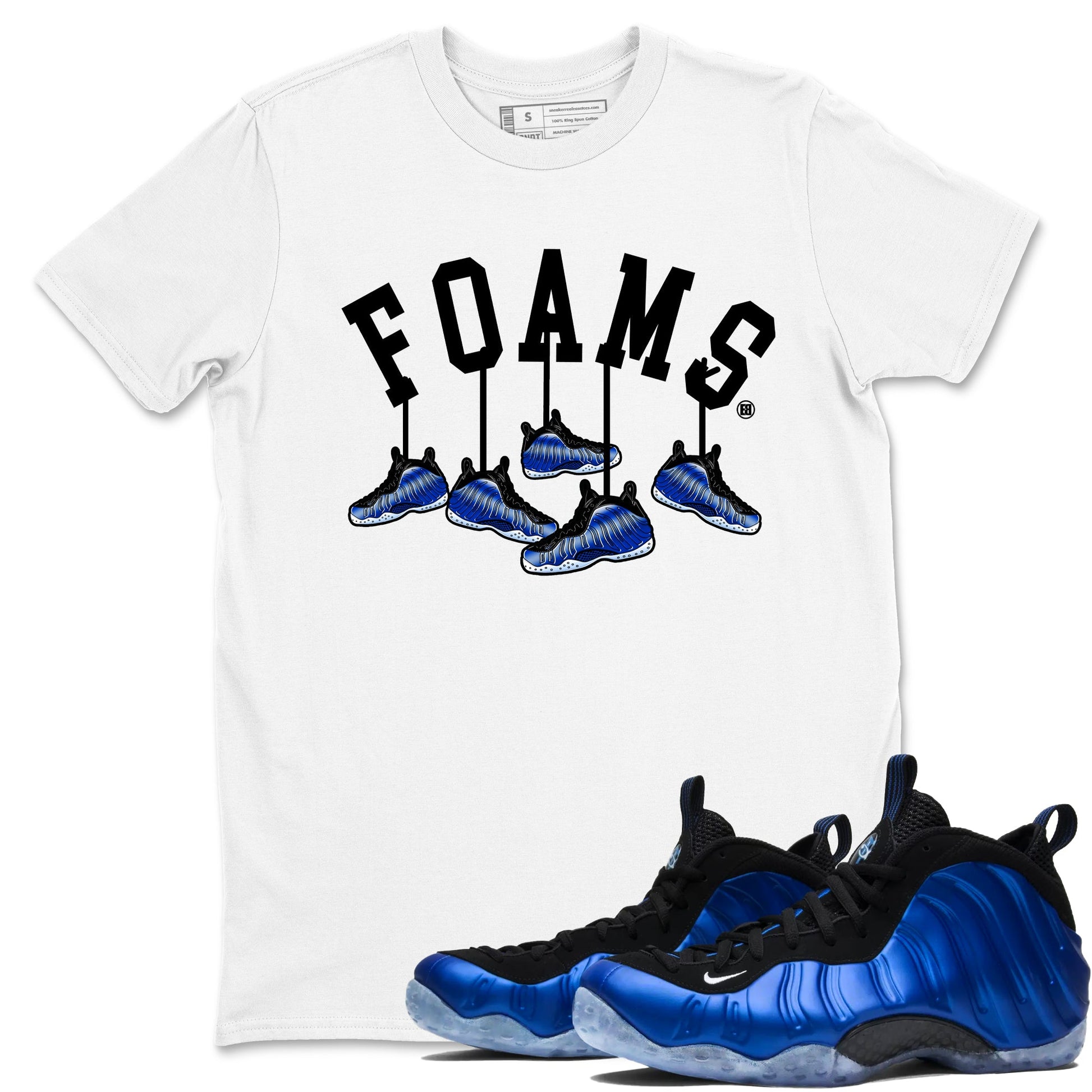 Air Foamposite One Royal shirts to match jordans Hanging Sneakers sneaker match tees Foams One Royal match shoes to clothes SNRT Sneaker Tees unisex cotton White 1 shirts