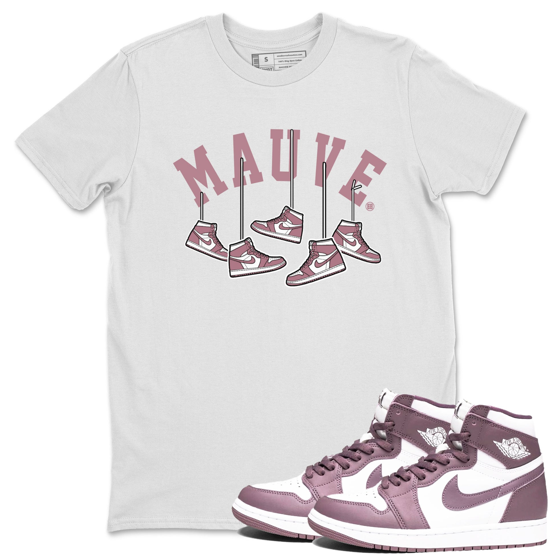 Hanging Sneakers Unisex Adult Tops - Air Jordan 1 Mauve - SNRT Sneaker T-shirts