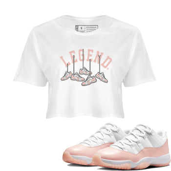 11s Legend Pink shirts to match jordans Hanging Sneakers sneaker match tees Air Jordan 11 Legend Pink SNRT Sneaker Tees streetwear brand White 1 crop tee