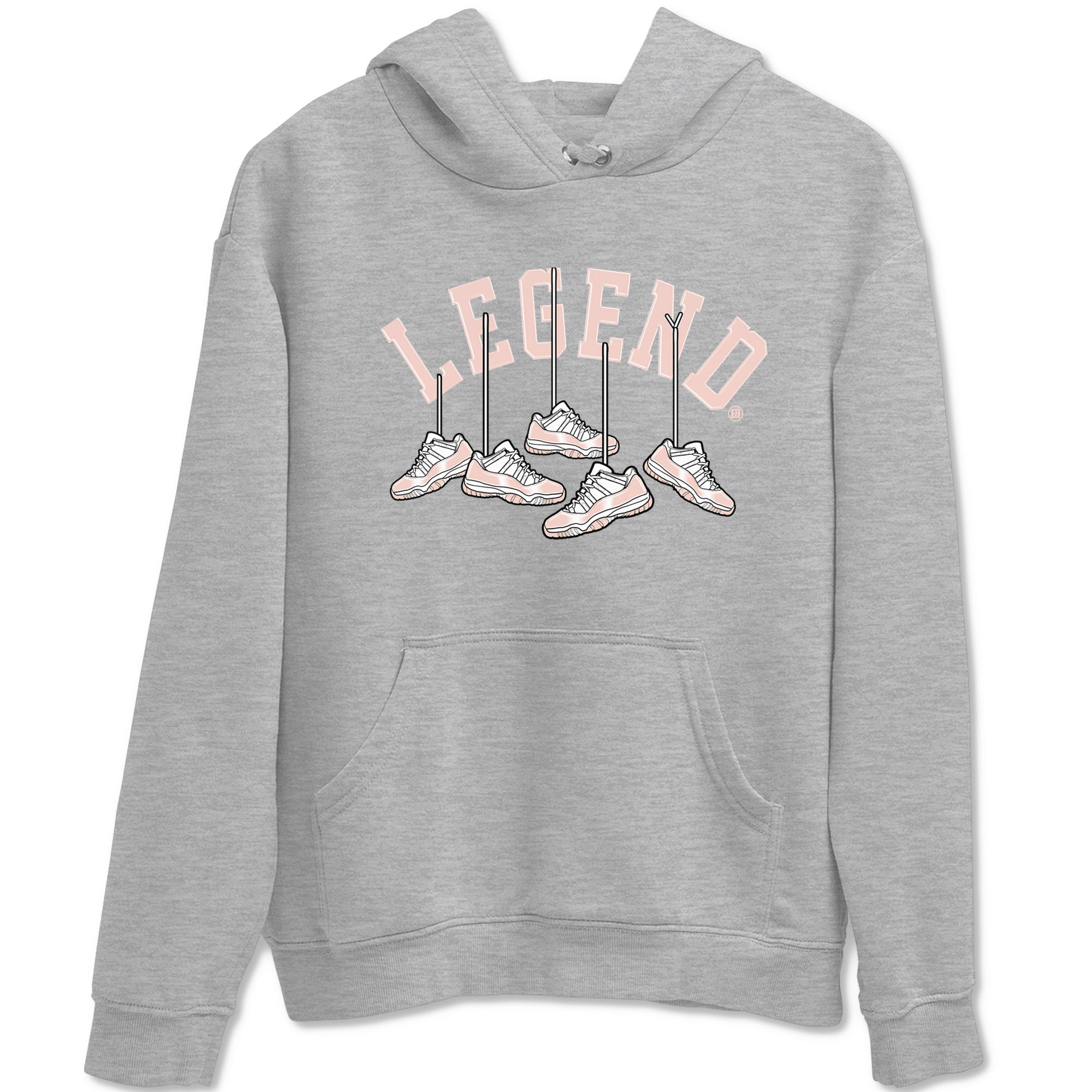 11s Legend Pink shirts to match jordans Hanging Sneakers sneaker match tees Air Jordan 11 Legend Pink SNRT Sneaker Tees streetwear brand Heather Grey 2 unisex cotton tee