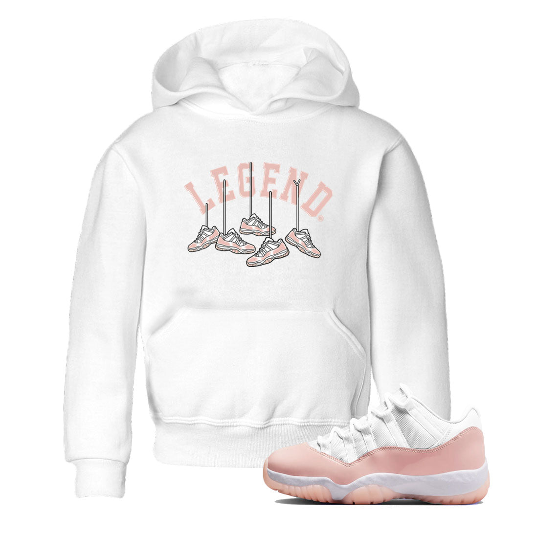 11s Legend Pink shirts to match jordans Hanging Sneakers sneaker match tees Air Jordan 11 Legend Pink SNRT Sneaker Tees streetwear brand Baby and Youth White 1 cotton tee
