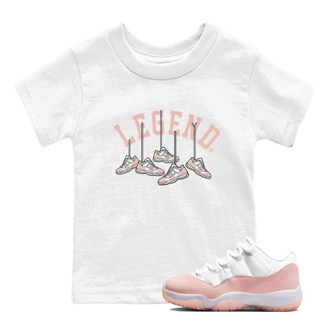 11s Legend Pink shirts to match jordans Hanging Sneakers sneaker match tees Air Jordan 11 Legend Pink SNRT Sneaker Tees streetwear brand Baby and Youth White 1 cotton tee