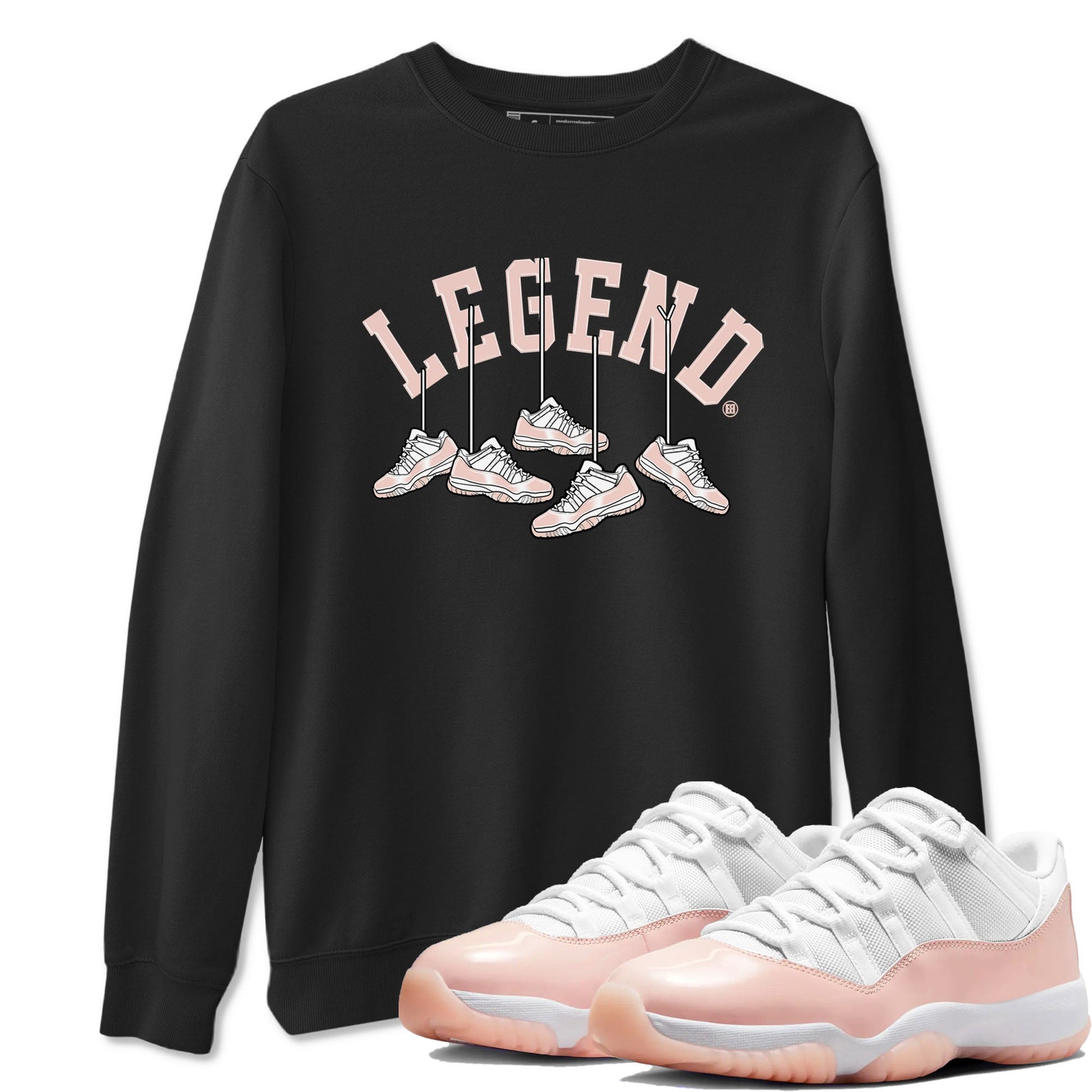 11s Legend Pink shirts to match jordans Hanging Sneakers sneaker match tees Air Jordan 11 Legend Pink SNRT Sneaker Tees streetwear brand Black 1 unisex cotton tee