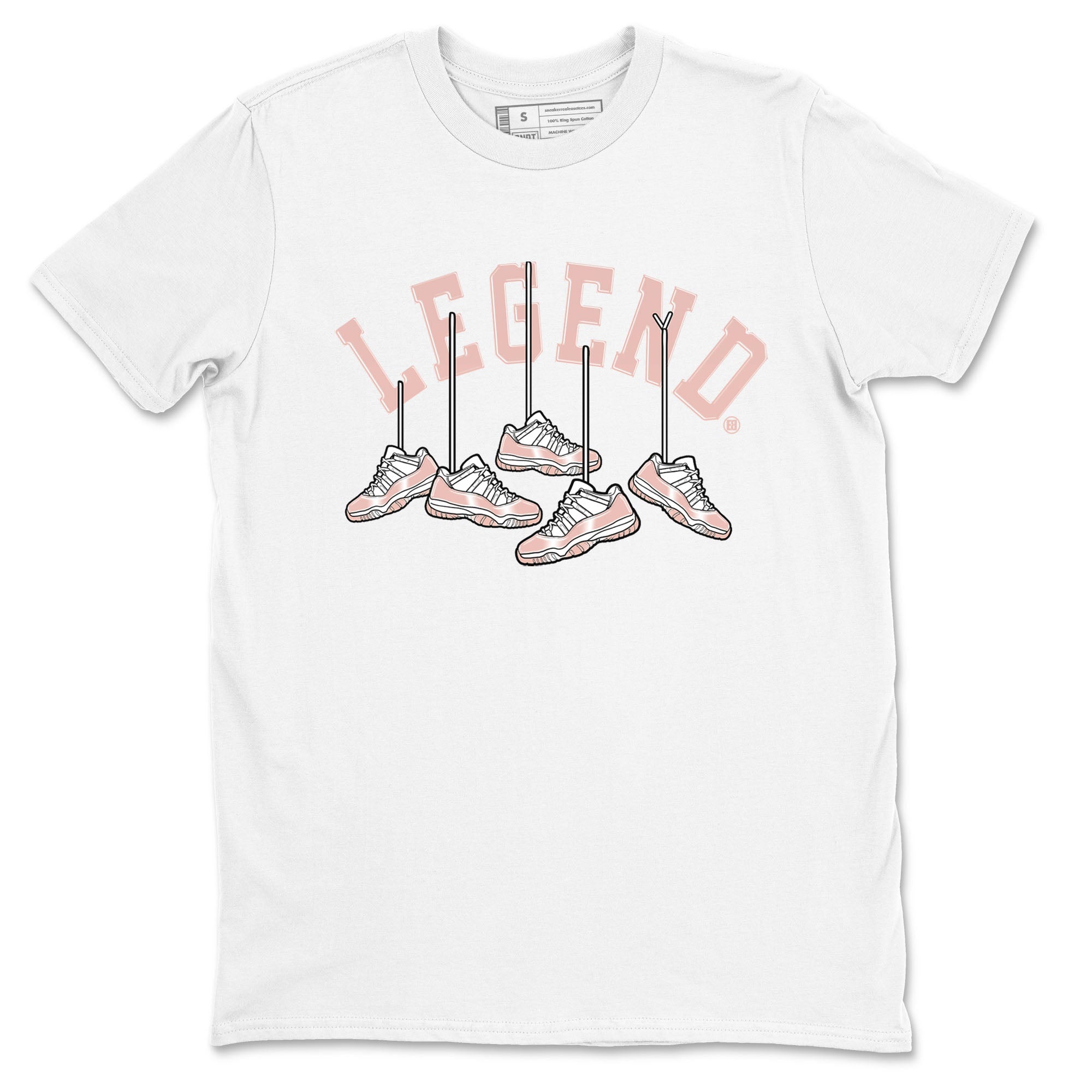 11s Legend Pink shirts to match jordans Hanging Sneakers sneaker match tees Air Jordan 11 Legend Pink SNRT Sneaker Tees streetwear brand White 2 unisex cotton tee