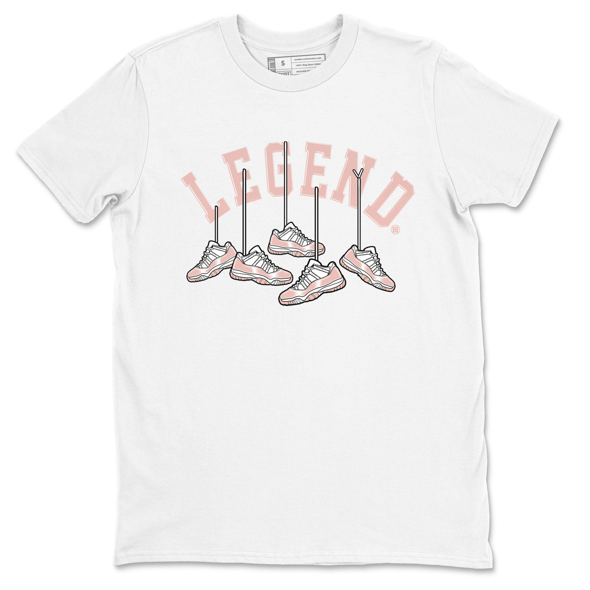 11s Legend Pink shirts to match jordans Hanging Sneakers sneaker match tees Air Jordan 11 Legend Pink SNRT Sneaker Tees streetwear brand White 2 unisex cotton tee