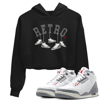 3s Cement Grey shirts to match jordans Hanging Sneakers sneaker match tees Air Jordan 3 Cement Grey SNRT Sneaker Tees streetwear brand Black 1 crop tee