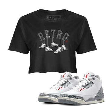 3s Cement Grey shirts to match jordans Hanging Sneakers sneaker match tees Air Jordan 3 Cement Grey SNRT Sneaker Tees streetwear brand Black 1 crop tee