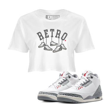 3s Cement Grey shirts to match jordans Hanging Sneakers sneaker match tees Air Jordan 3 Cement Grey SNRT Sneaker Tees streetwear brand White 1 crop tee