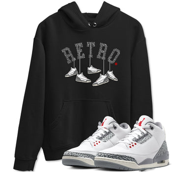 3s Cement Grey shirts to match jordans Hanging Sneakers sneaker match tees Air Jordan 3 Cement Grey SNRT Sneaker Tees streetwear brand Black 1 unisex cotton tee