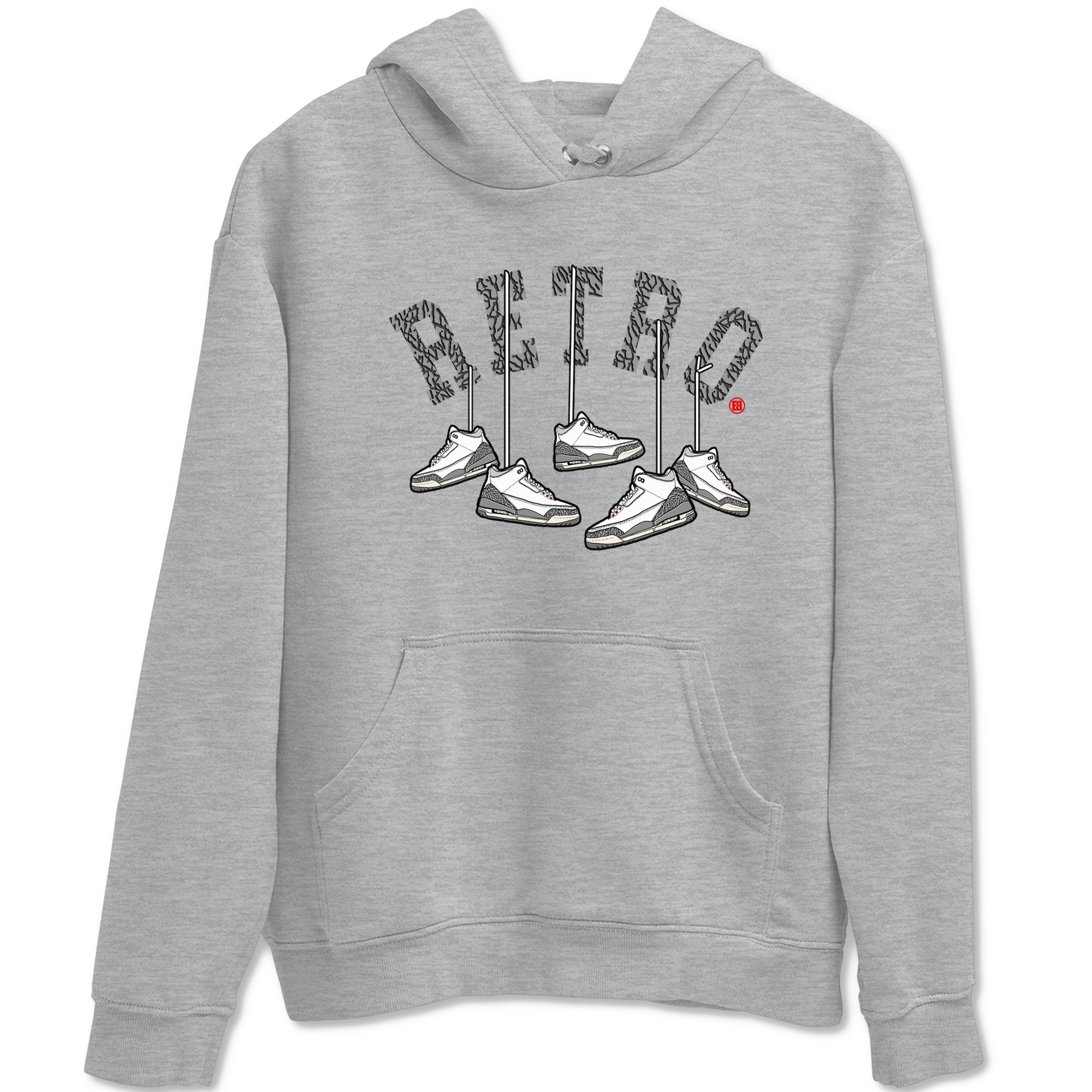 3s Cement Grey shirts to match jordans Hanging Sneakers sneaker match tees Air Jordan 3 Cement Grey SNRT Sneaker Tees streetwear brand Heather Grey 2 unisex cotton tee