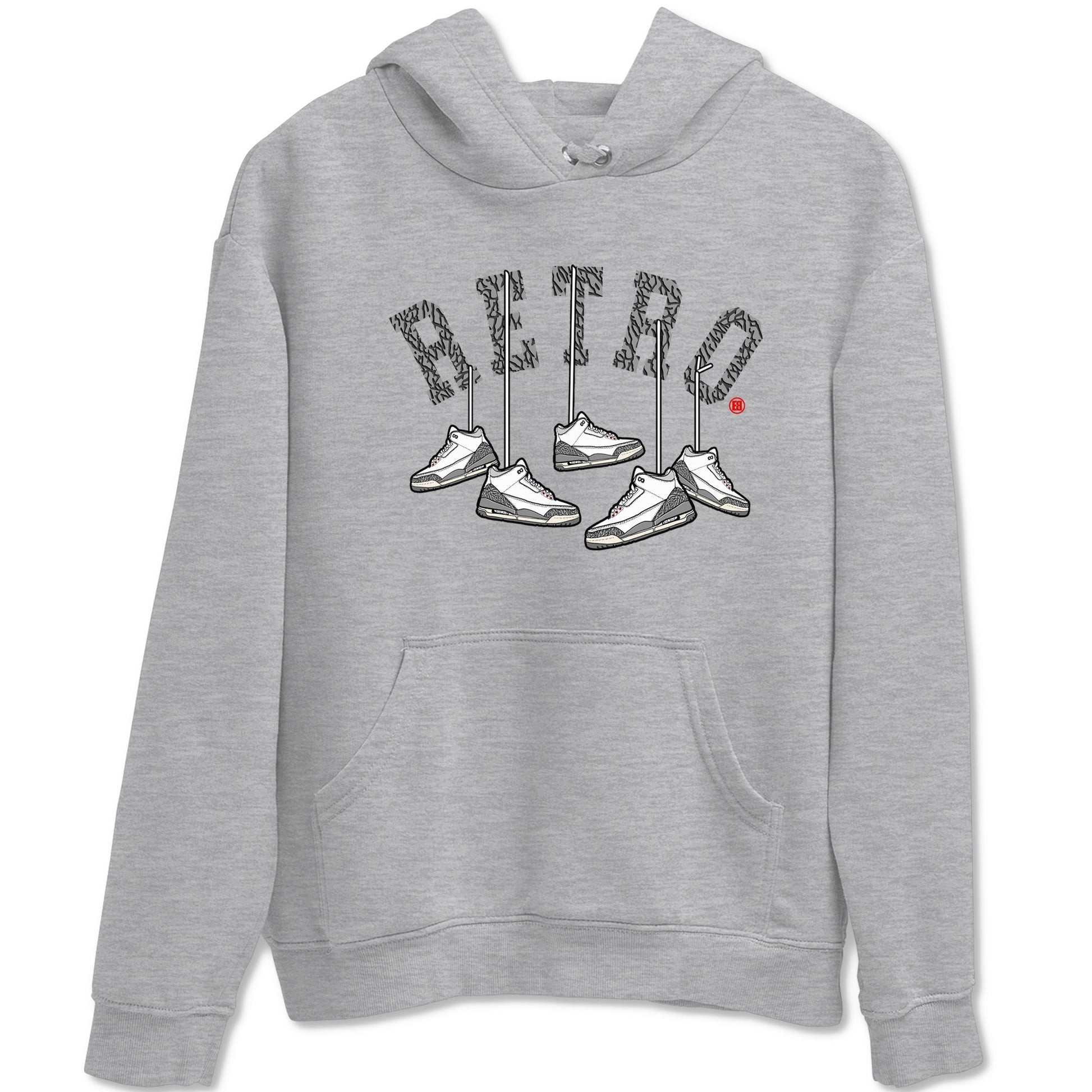 3s Cement Grey shirts to match jordans Hanging Sneakers sneaker match tees Air Jordan 3 Cement Grey SNRT Sneaker Tees streetwear brand Heather Grey 2 unisex cotton tee