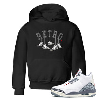 3s Cement Grey shirts to match jordans Hanging Sneakers sneaker match tees Air Jordan 3 Cement Grey SNRT Sneaker Tees streetwear brand Baby and Youth Black 1 cotton tee