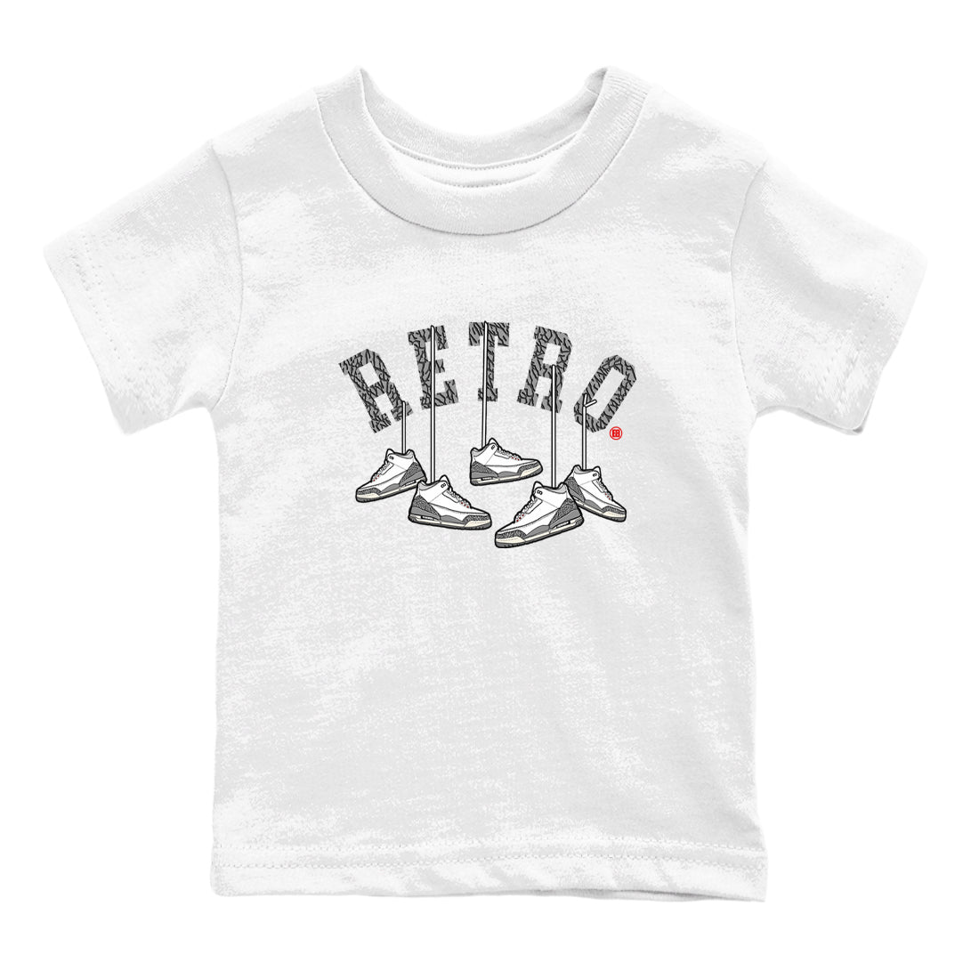 3s Cement Grey shirts to match jordans Hanging Sneakers sneaker match tees Air Jordan 3 Cement Grey SNRT Sneaker Tees streetwear brand Baby and Youth White 2 cotton tee