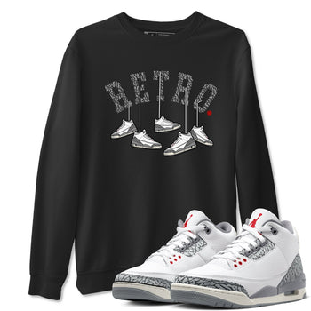 3s Cement Grey shirts to match jordans Hanging Sneakers sneaker match tees Air Jordan 3 Cement Grey SNRT Sneaker Tees streetwear brand Black 1 unisex cotton tee