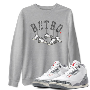 3s Cement Grey shirts to match jordans Hanging Sneakers sneaker match tees Air Jordan 3 Cement Grey SNRT Sneaker Tees streetwear brand Heather Grey 1 unisex cotton tee