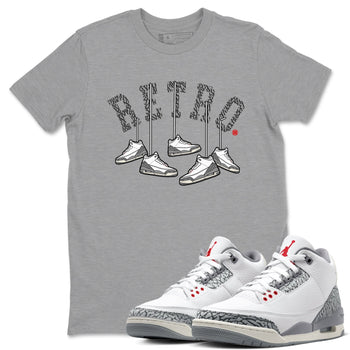 3s Cement Grey shirts to match jordans Hanging Sneakers sneaker match tees Air Jordan 3 Cement Grey SNRT Sneaker Tees streetwear brand Heather Grey 1 unisex cotton tee
