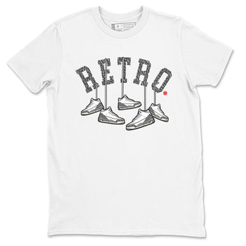3s Cement Grey shirts to match jordans Hanging Sneakers sneaker match tees Air Jordan 3 Cement Grey SNRT Sneaker Tees streetwear brand White 2 unisex cotton tee