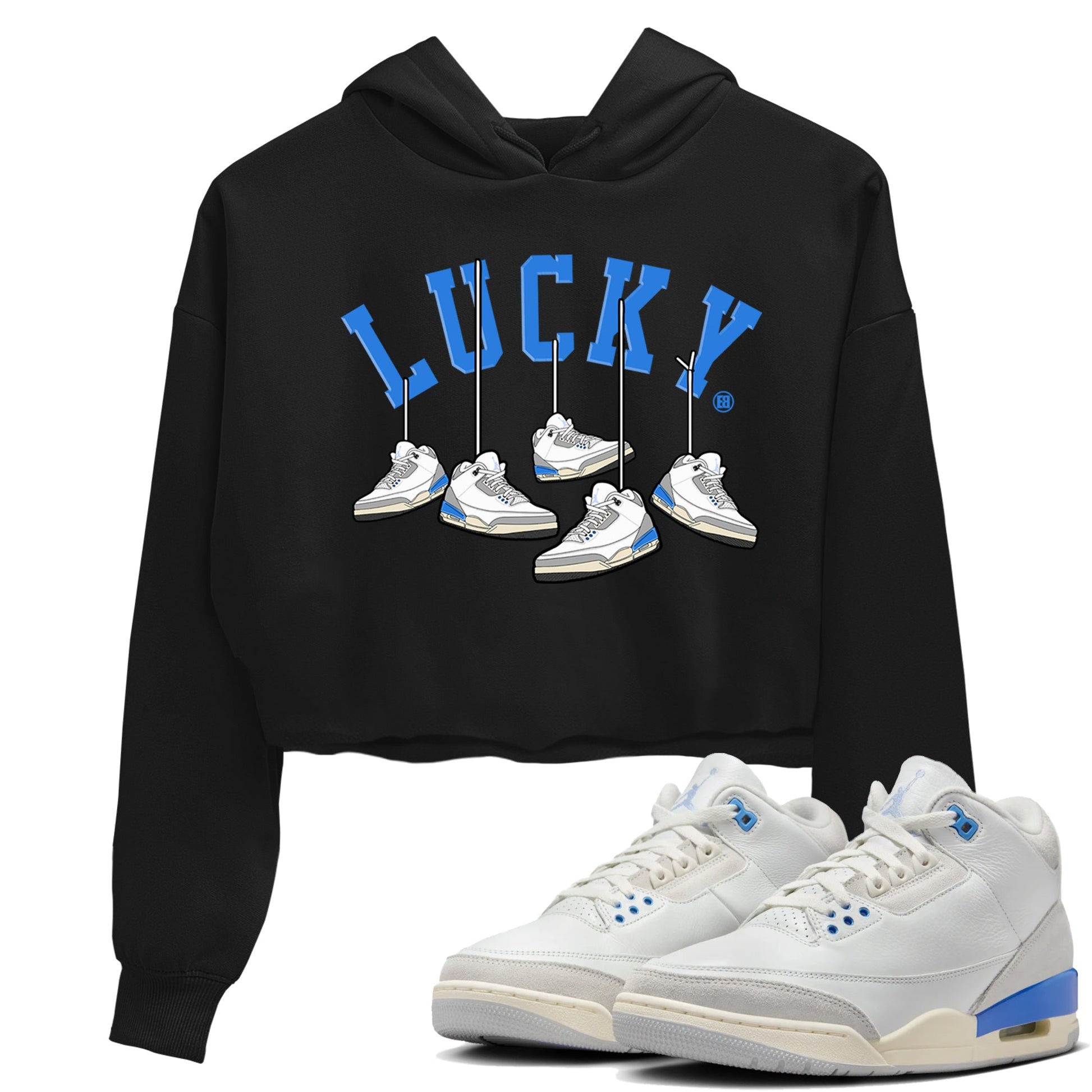 Air Jordan 3 Lucky Shorts shirts to match jordans Hanging Sneakers sneaker match tees Air Jordan 3 Retro Lucky Shorts match shoes to clothes SNRT Sneaker Tees unisex cotton Black 1 crop tee