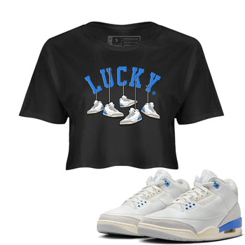 Air Jordan 3 Lucky Shorts shirts to match jordans Hanging Sneakers sneaker match tees Air Jordan 3 Retro Lucky Shorts match shoes to clothes SNRT Sneaker Tees unisex cotton Black 1 crop tee