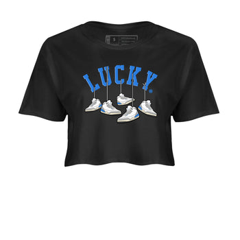 Air Jordan 3 Lucky Shorts shirts to match jordans Hanging Sneakers sneaker match tees Air Jordan 3 Retro Lucky Shorts match shoes to clothes SNRT Sneaker Tees unisex cotton Black 2 crop tee