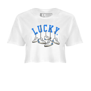 Air Jordan 3 Lucky Shorts shirts to match jordans Hanging Sneakers sneaker match tees Air Jordan 3 Retro Lucky Shorts match shoes to clothes SNRT Sneaker Tees unisex cotton White 2 crop tee