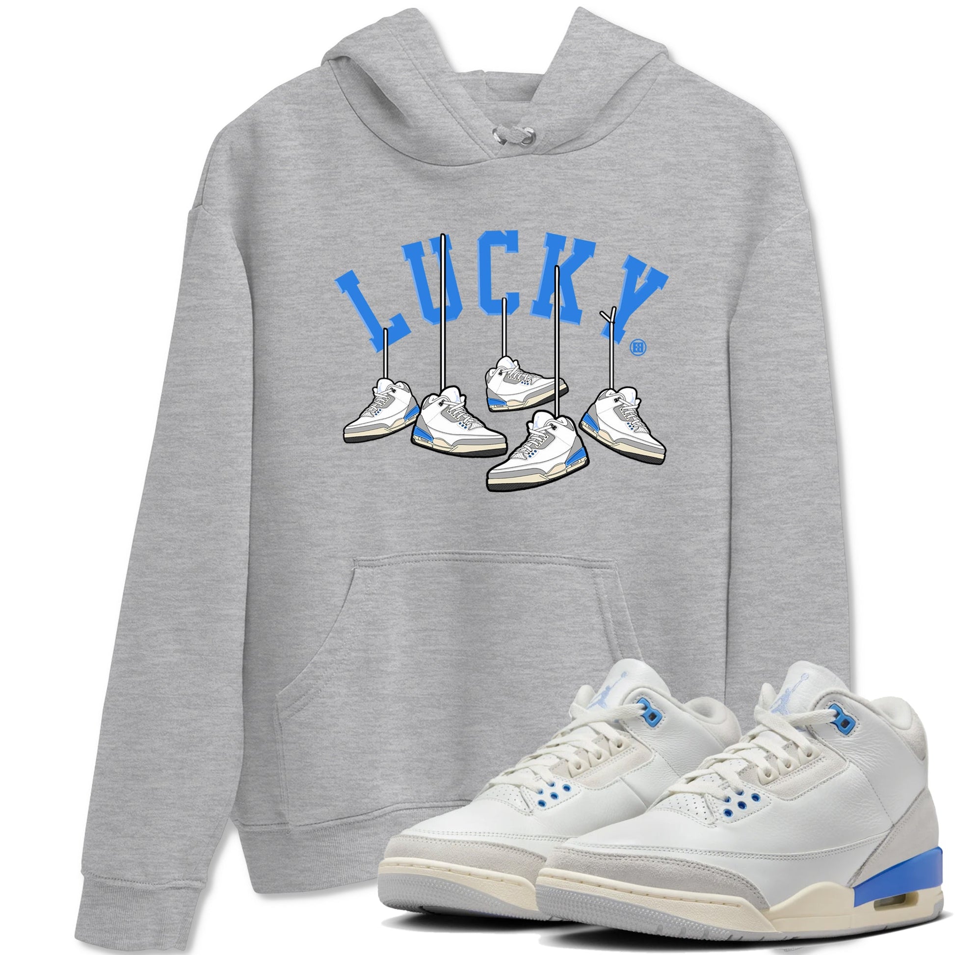 Air Jordan 3 Lucky Shorts shirts to match jordans Hanging Sneakers sneaker match tees Air Jordan 3 Retro Lucky Shorts match shoes to clothes SNRT Sneaker Tees unisex cotton Heather Grey 1 shirts