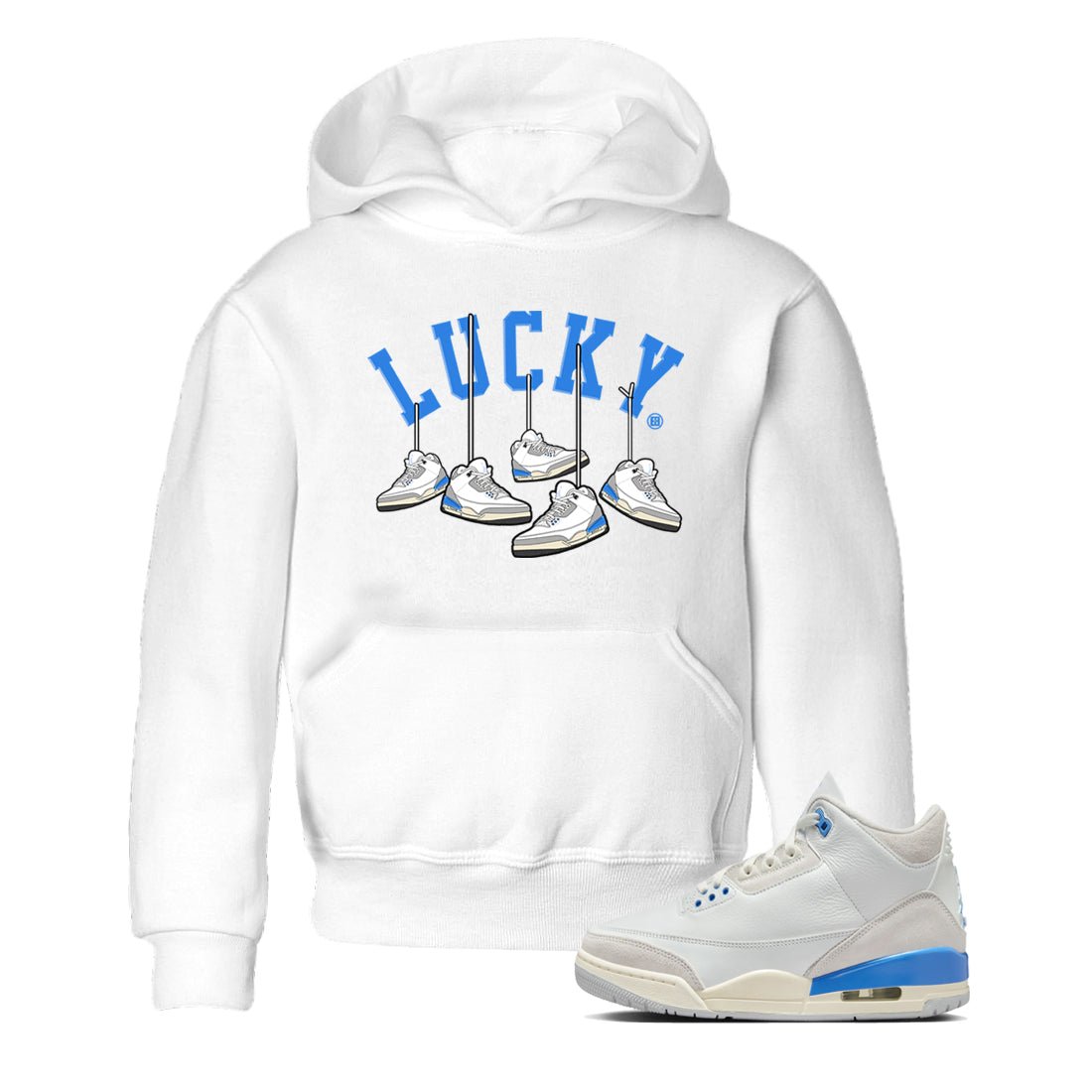 Air Jordan 3 Lucky Shorts shirts to match jordans Hanging Sneakers sneaker match tees Air Jordan 3 Retro Lucky Shorts match shoes to clothes SNRT Sneaker Tees Youth Baby White 1 tee
