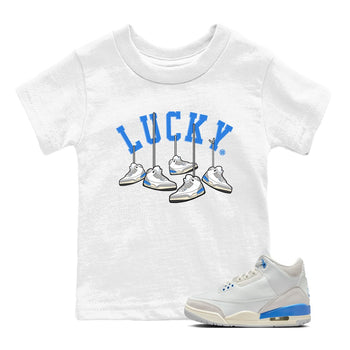 Air Jordan 3 Lucky Shorts shirts to match jordans Hanging Sneakers sneaker match tees Air Jordan 3 Retro Lucky Shorts match shoes to clothes SNRT Sneaker Tees Youth Baby White 1 tee