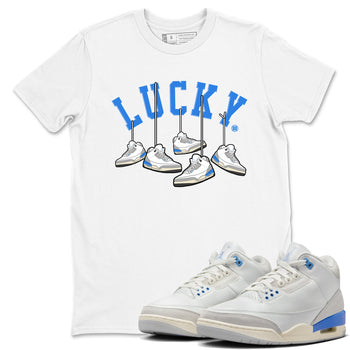 Air Jordan 3 Lucky Shorts shirts to match jordans Hanging Sneakers sneaker match tees Air Jordan 3 Retro Lucky Shorts match shoes to clothes SNRT Sneaker Tees unisex cotton White 1 shirts