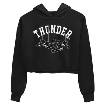 4s White Thunder shirts to match jordans Hanging Sneakers sneaker match tees Air Jordan 4 Retro White Thunder SNRT Sneaker Release Tees unisex cotton Black 2 Crop Shirts