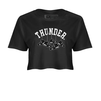 4s White Thunder shirts to match jordans Hanging Sneakers sneaker match tees Air Jordan 4 Retro White Thunder SNRT Sneaker Release Tees unisex cotton Black 2 Crop Shirts