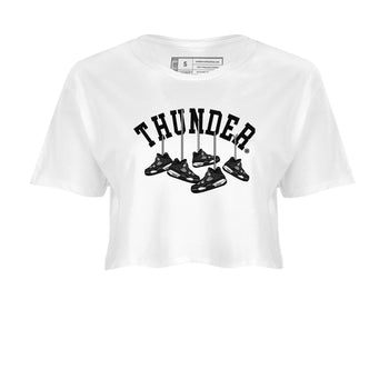 4s White Thunder shirts to match jordans Hanging Sneakers sneaker match tees Air Jordan 4 Retro White Thunder SNRT Sneaker Release Tees unisex cotton White 2 Crop Shirts