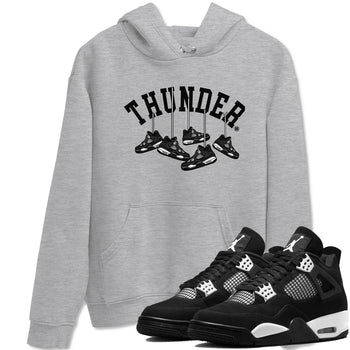 4s White Thunder shirts to match jordans Hanging Sneakers sneaker match tees Air Jordan 4 Retro White Thunder SNRT Sneaker Release Tees unisex cotton Heather Grey 1 crew neck shirts