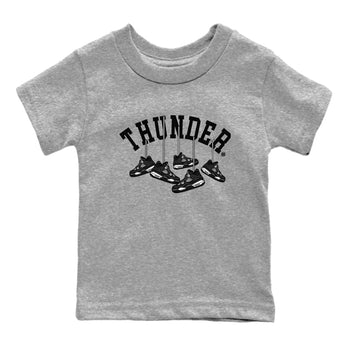 4s White Thunder shirts to match jordans Hanging Sneakers sneaker match tees Air Jordan 4 Retro White Thunder SNRT Sneaker Release Tees Youth Baby Heather Grey 2 crew neck shirts