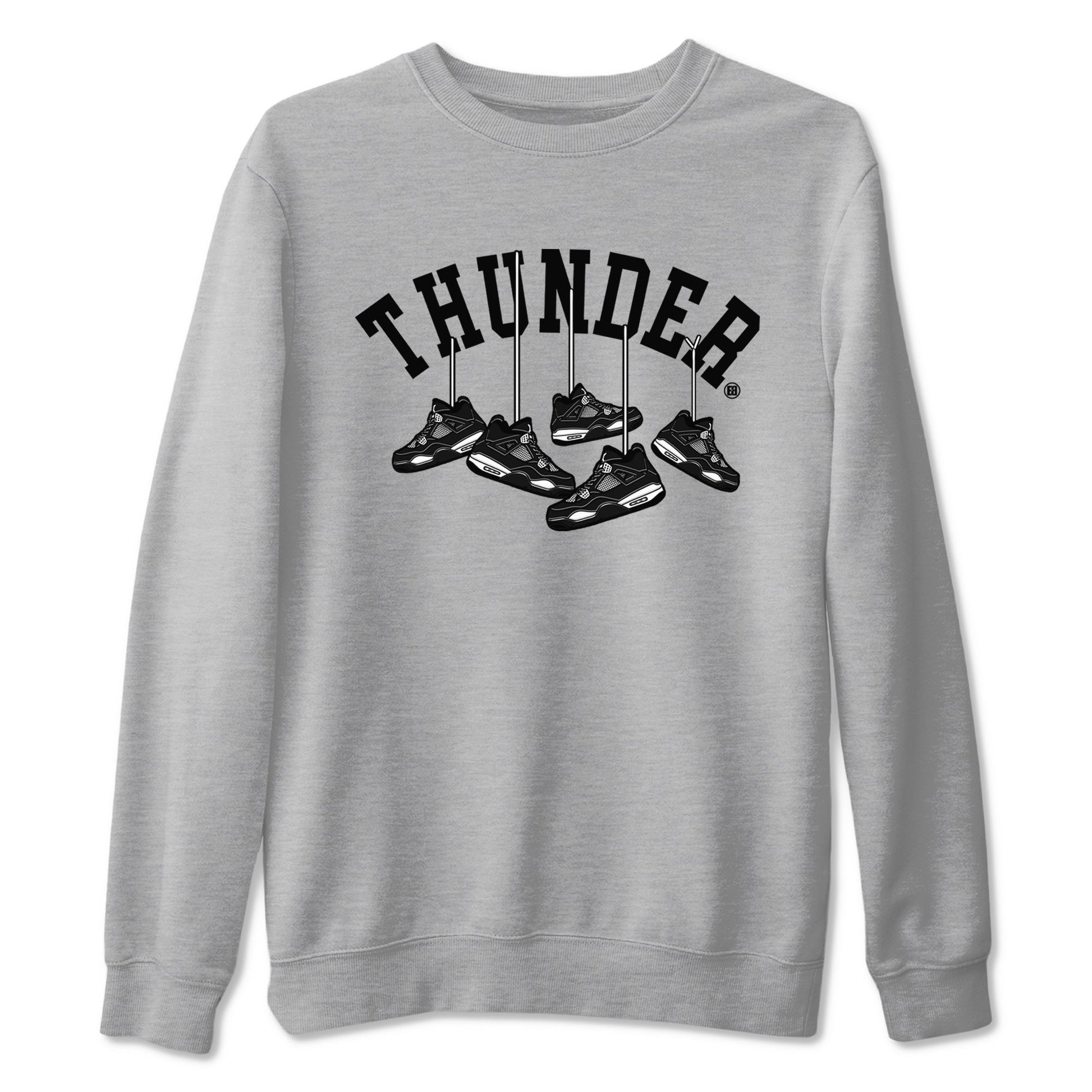 4s White Thunder shirts to match jordans Hanging Sneakers sneaker match tees Air Jordan 4 Retro White Thunder SNRT Sneaker Release Tees unisex cotton Heather Grey 2 crew neck shirts