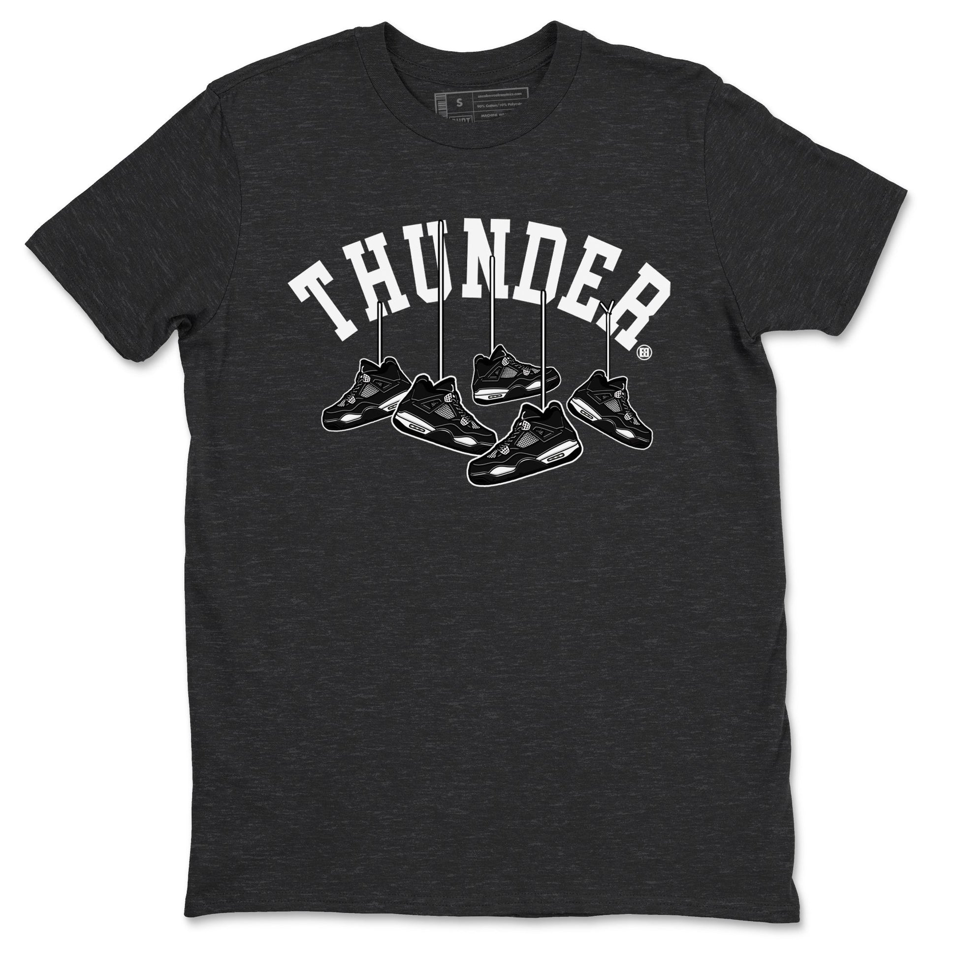 4s White Thunder shirts to match jordans Hanging Sneakers sneaker match tees Air Jordan 4 Retro White Thunder SNRT Sneaker Release Tees unisex cotton Charcoal Heather 2 crew neck shirts