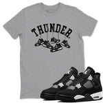 4s White Thunder shirts to match jordans Hanging Sneakers sneaker match tees Air Jordan 4 Retro White Thunder SNRT Sneaker Release Tees unisex cotton Heather Grey 1 crew neck shirts