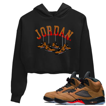 5s Archaeo Brown shirts to match jordans Hanging Sneakers sneaker match tees Air Jordan 5 Archaeo Brown SNRT Sneaker Release Tees unisex cotton Black 1 Crop Shirts