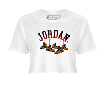 5s Archaeo Brown shirts to match jordans Hanging Sneakers sneaker match tees Air Jordan 5 Archaeo Brown SNRT Sneaker Release Tees unisex cotton White 2 Crop Shirts