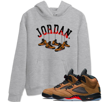 5s Archaeo Brown shirts to match jordans Hanging Sneakers sneaker match tees Air Jordan 5 Archaeo Brown SNRT Sneaker Release Tees unisex cotton Heather Grey 1 crew neck shirts