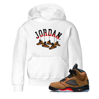 5s Archaeo Brown shirts to match jordans Hanging Sneakers sneaker match tees Air Jordan 5 Archaeo Brown SNRT Sneaker Release Tees Youth Baby White 1 crew neck shirts