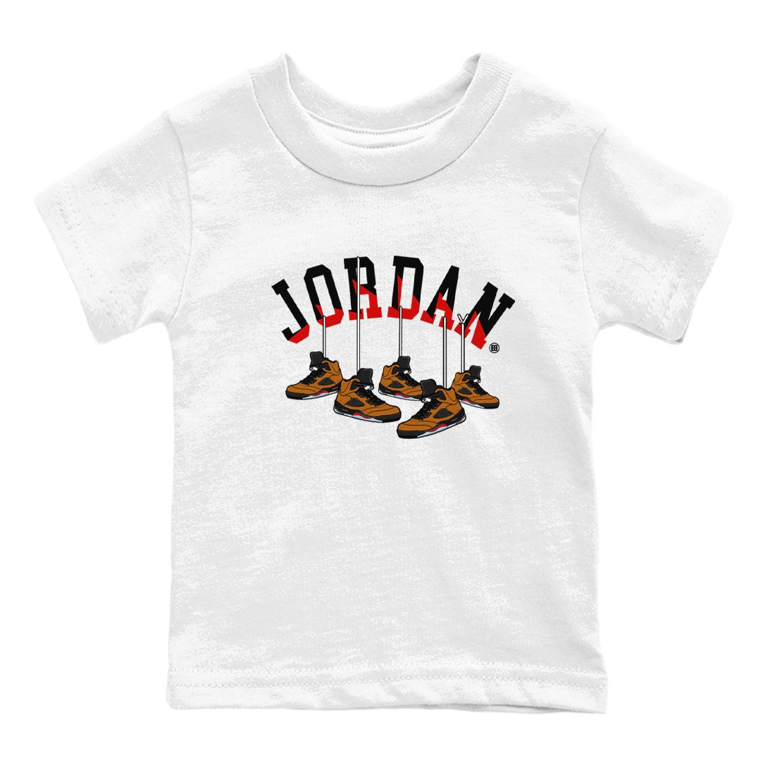 5s Archaeo Brown shirts to match jordans Hanging Sneakers sneaker match tees Air Jordan 5 Archaeo Brown SNRT Sneaker Release Tees Youth Baby White 2 crew neck shirts