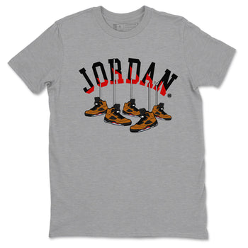 5s Archaeo Brown shirts to match jordans Hanging Sneakers sneaker match tees Air Jordan 5 Archaeo Brown SNRT Sneaker Release Tees unisex cotton Heather Grey 2 crew neck shirts