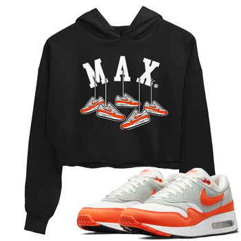 Air Max 1 OG '86 'Summit White and Cosmic Clay shirts to match jordans Hanging Sneakers sneaker match tees Air Max 1 Cosmic Clay match shoes to clothes SNRT Sneaker Tees unisex cotton Black 1 crop tee